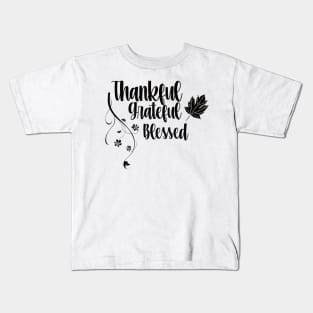 thankful greatful blessed Kids T-Shirt